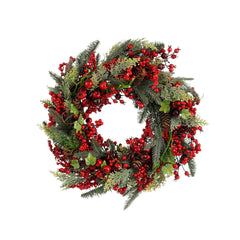 Norah Christmas Wreath With Pinecones - H13 X Ø50 Cm - Red