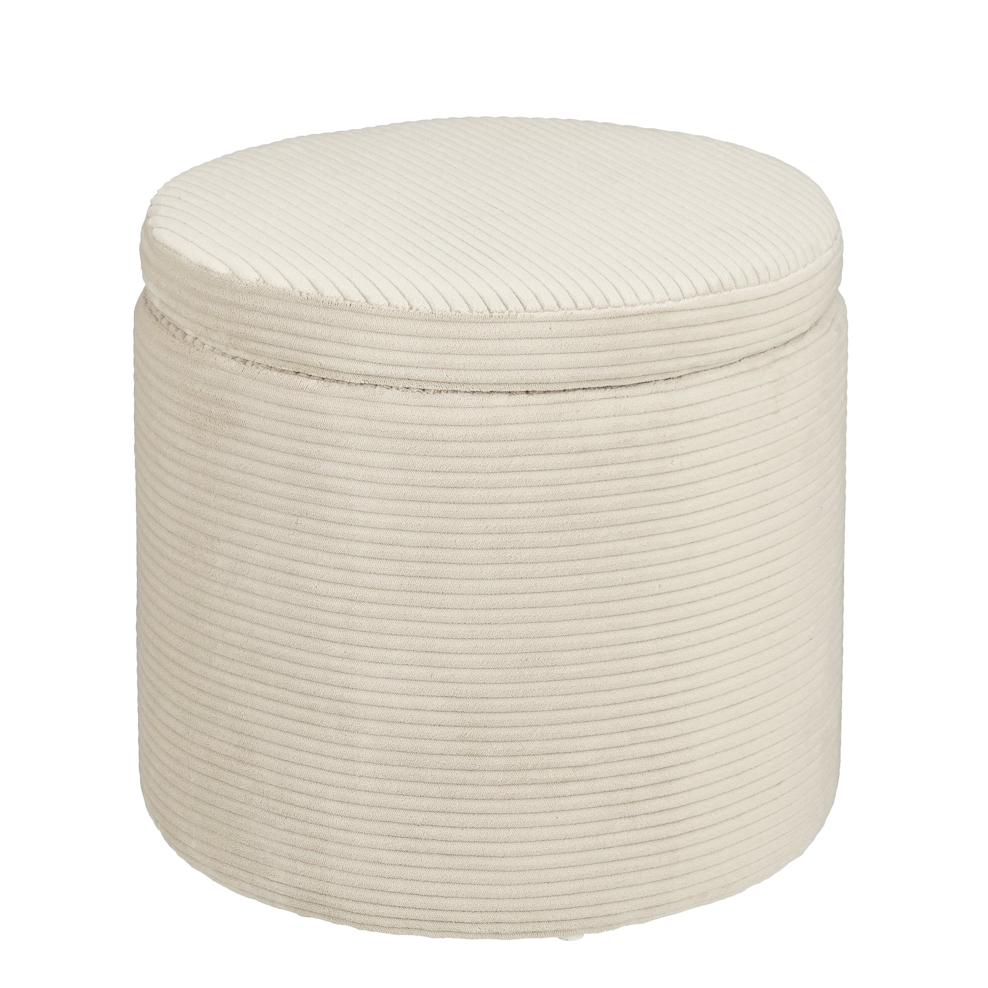 Pouffe With Storage - H41 X Ø42 Cm - Off-White