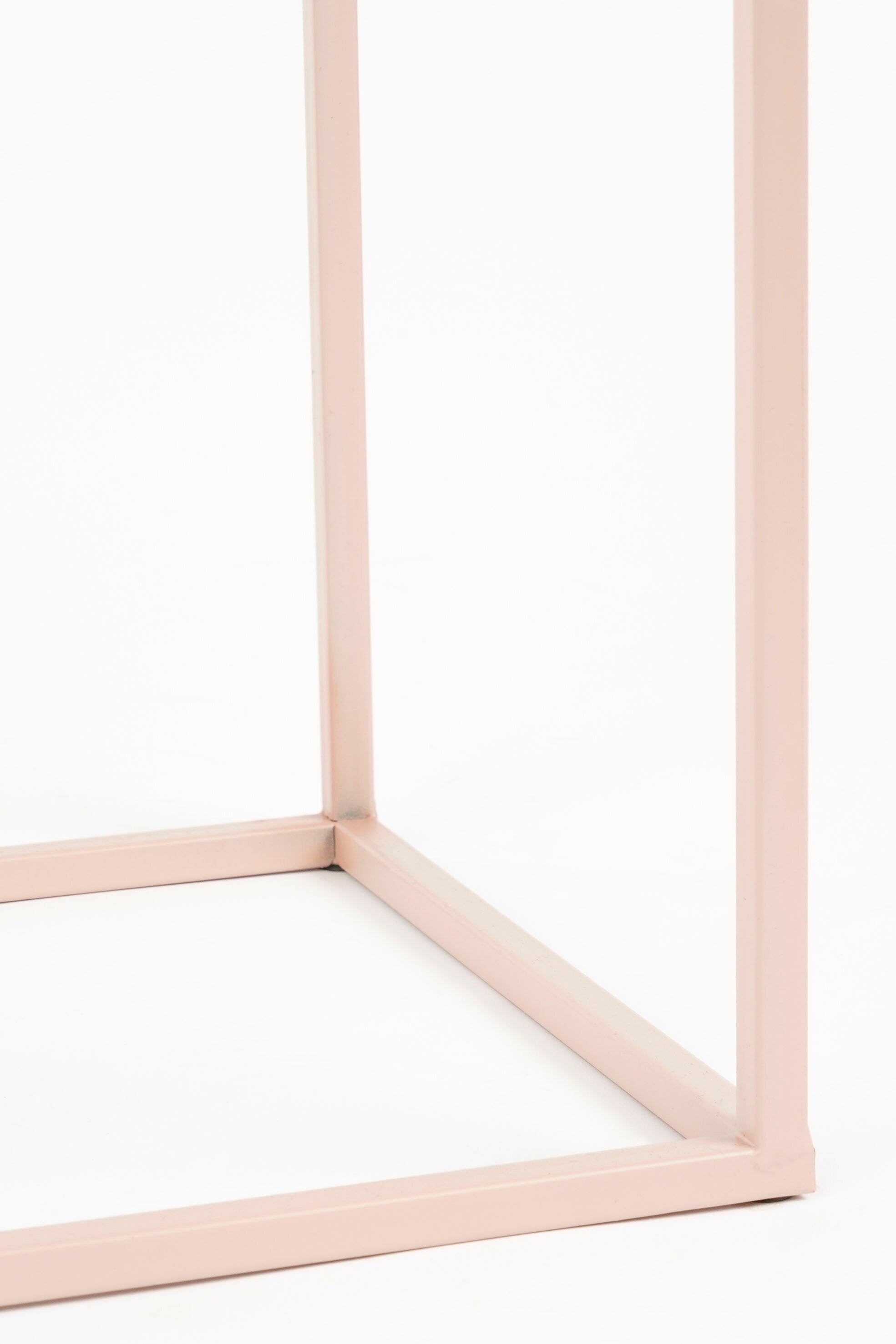 Quinty Side Table - Set Of 3 - L30 X W30 X H70 Cm - Iron - Light Pink