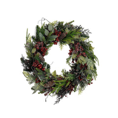 Bodi Christmas Wreath With Pinecones - H13 X Ø50 Cm - Bordeaux