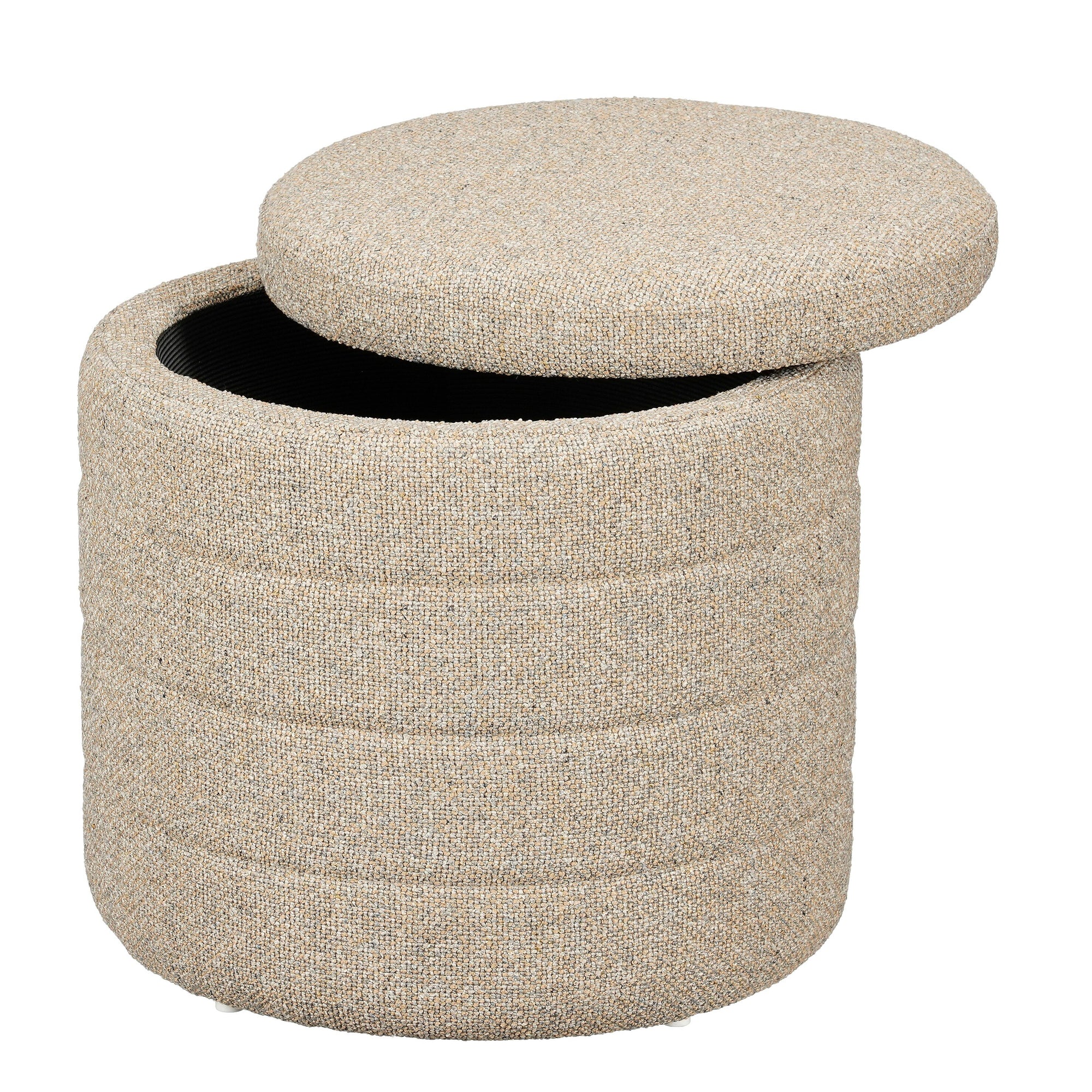 Pouffe With Storage - H41 X Ø42 Cm - Beige