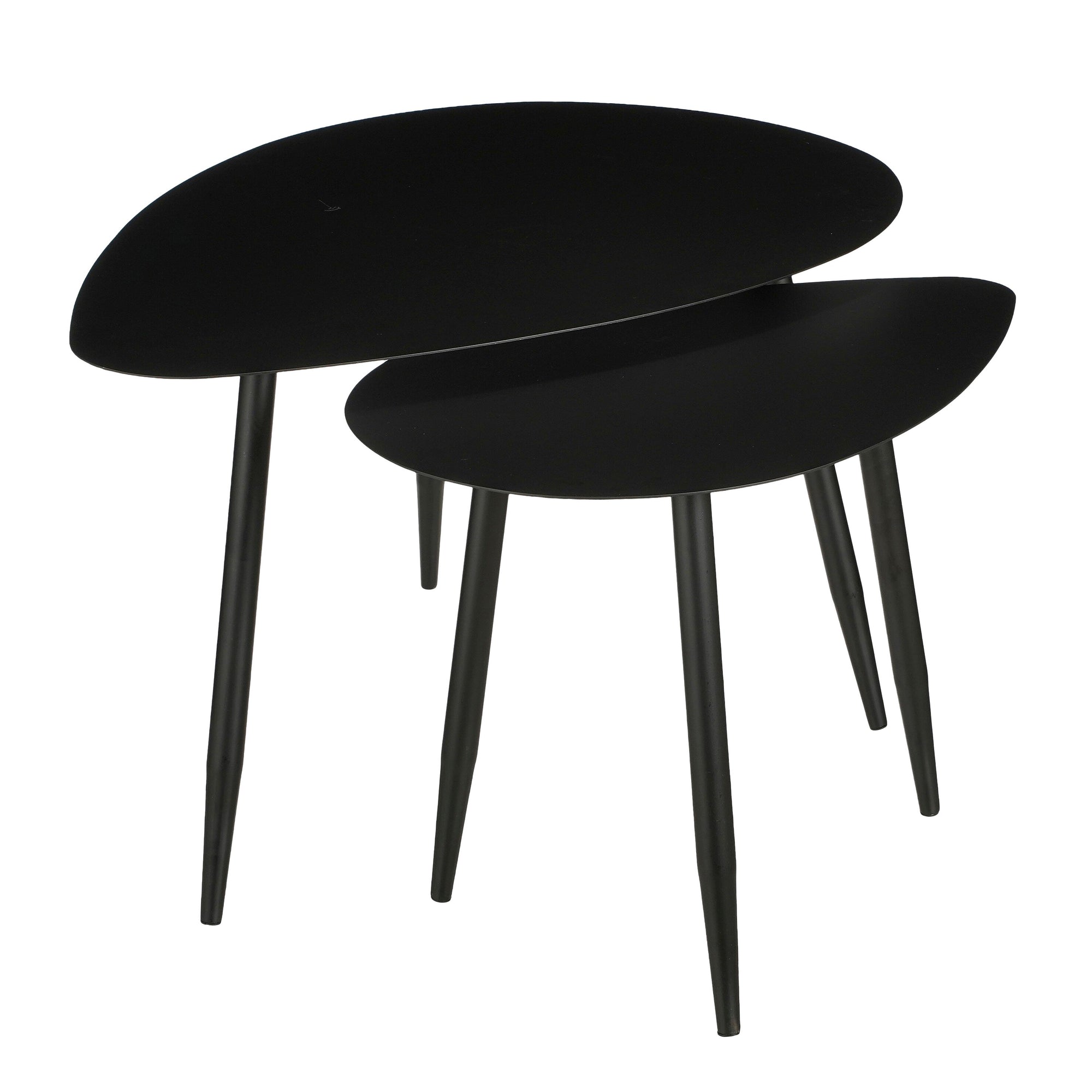 Side Table Black Set Of 2 - L80Xw60Xh47Cm