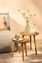 Bold Side Table Recycled Wood Brown - H35,5Xd33Cm