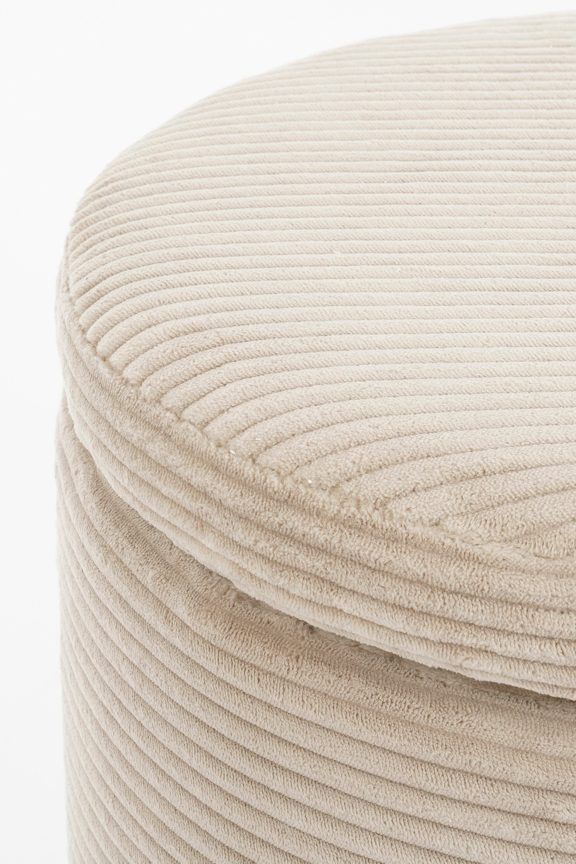 Pouffe With Storage - H41 X Ø42 Cm - Off-White