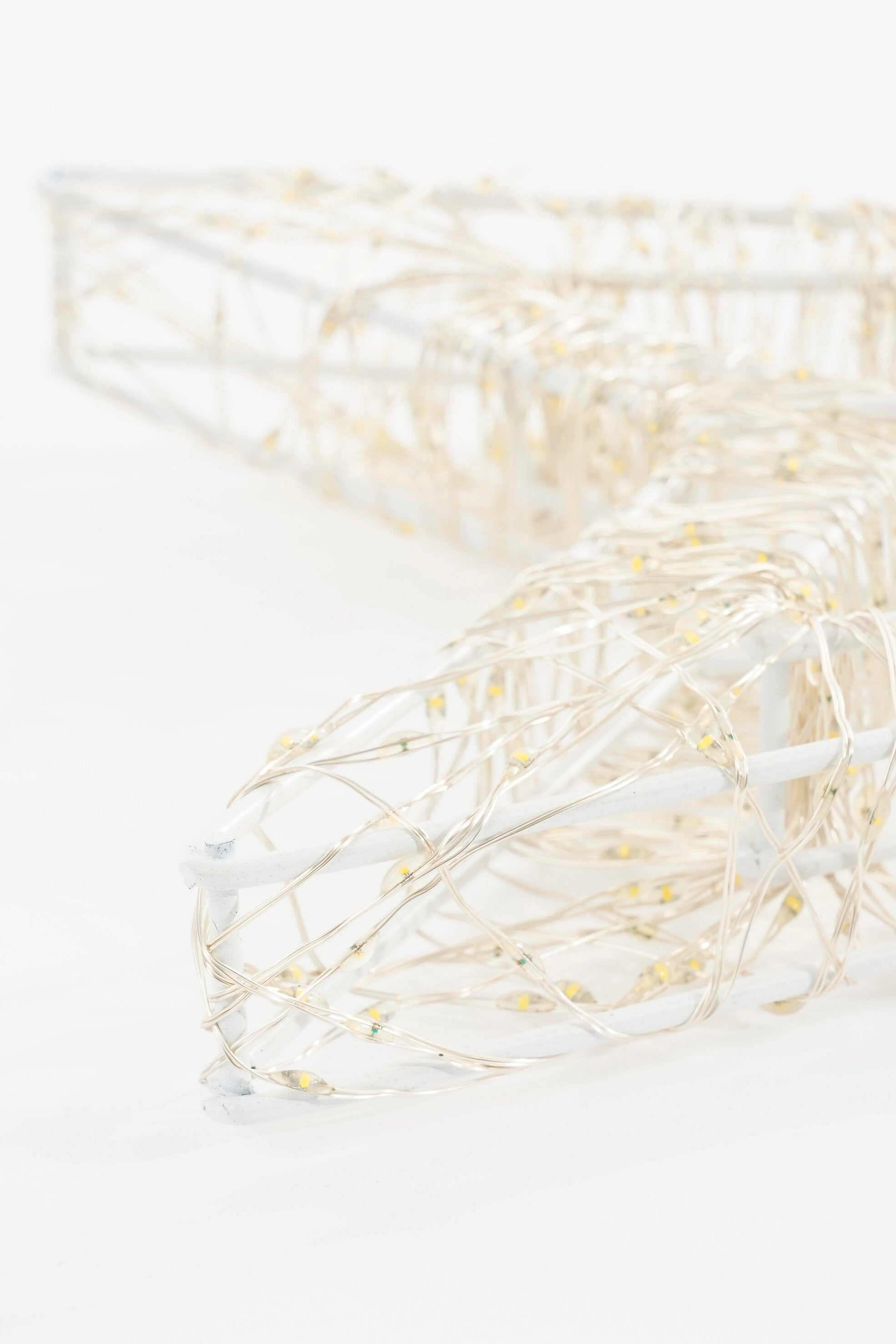 Hanging Star With Warm White Led Lighting - Ø36 Cm - Metal - White