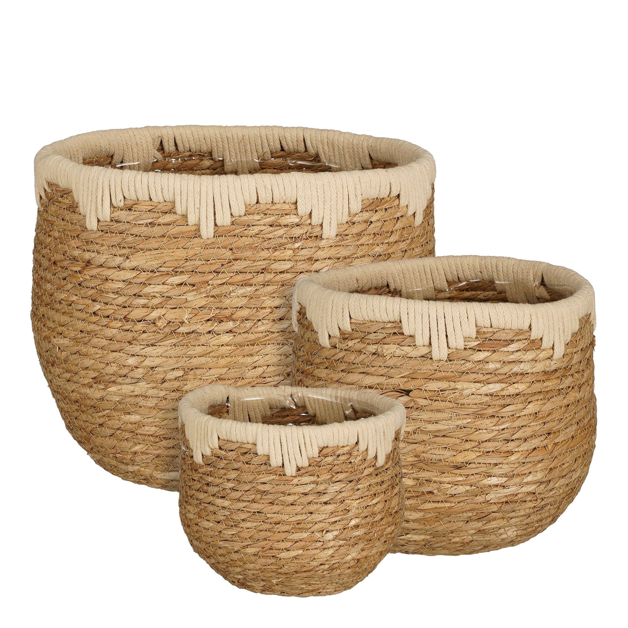 Jorck Basket Round Beige Set Of 3 - H24Xd26Cm