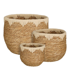 Jorck Basket Round Beige Set Of 3 - H24Xd26Cm