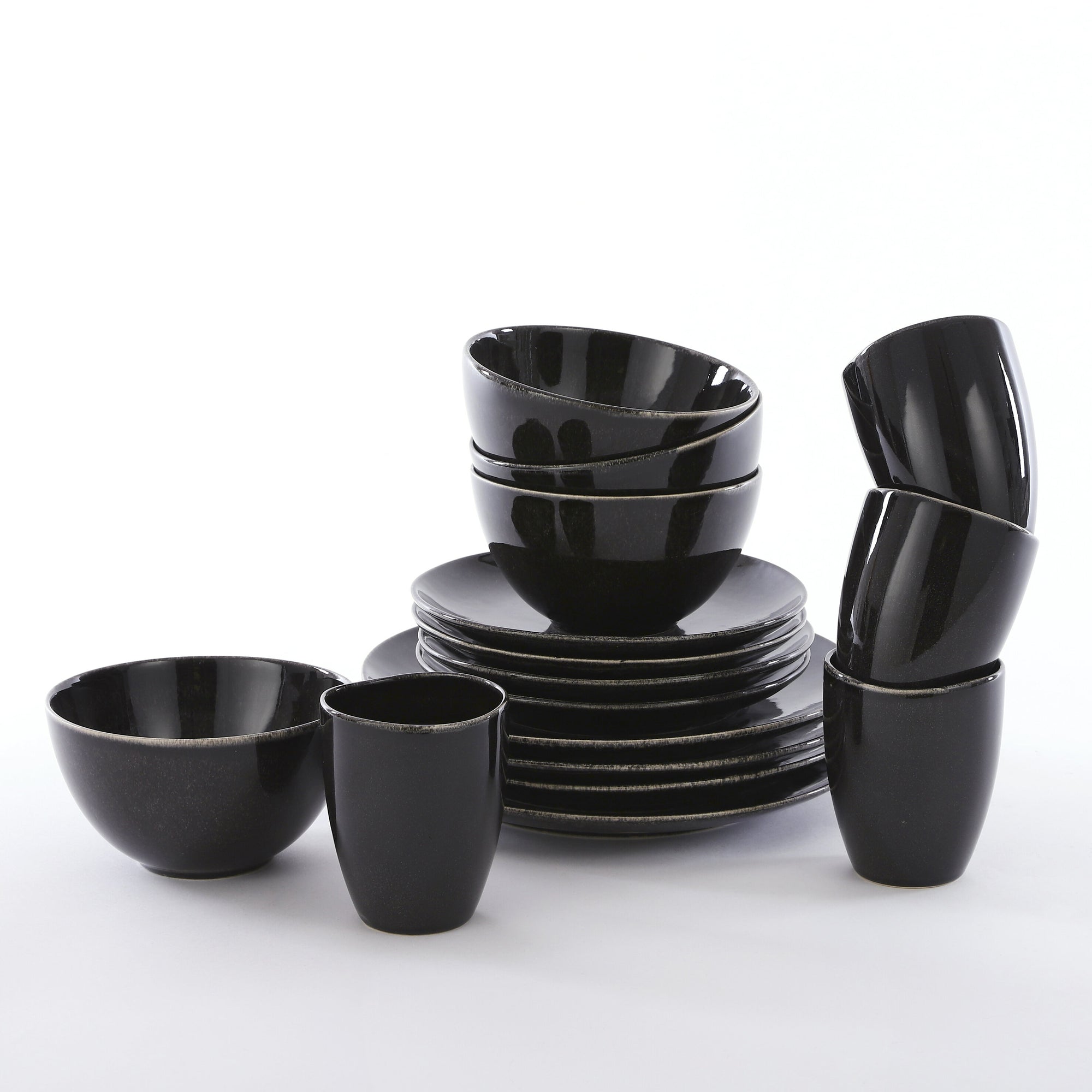 Tabo Dinnerware Set Black 16 Pieces