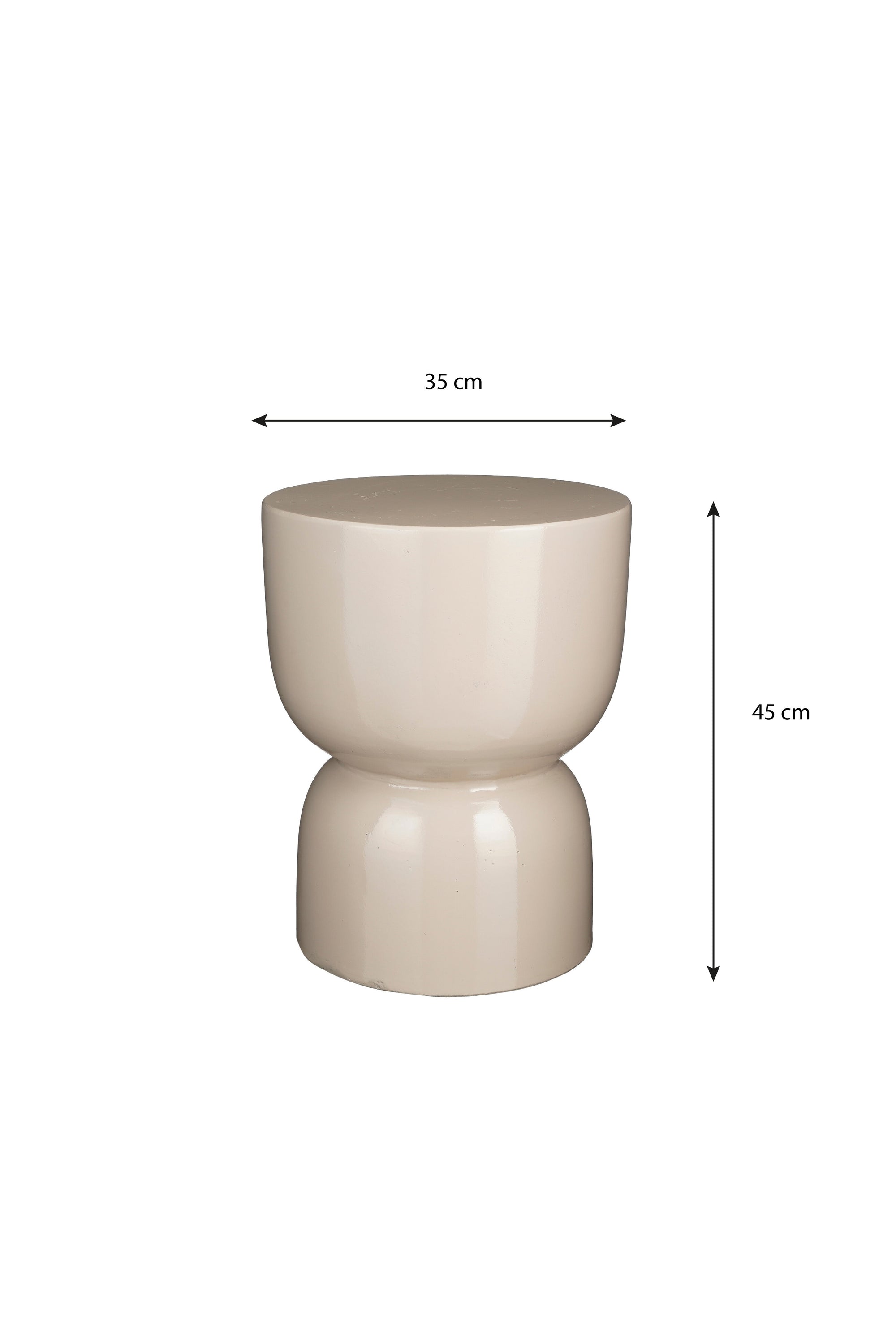 Stage Side Table - H45 X Ø35 Cm - Cement - Beige
