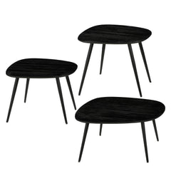 Jailey Side Table Black Set Of 3 - L62Xw52Xh34Cm