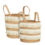 Basket Round Brown Set Of 2 - H30Xd32Cm