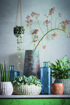Guan Bottle Glass Blue - H40Xd15Cm