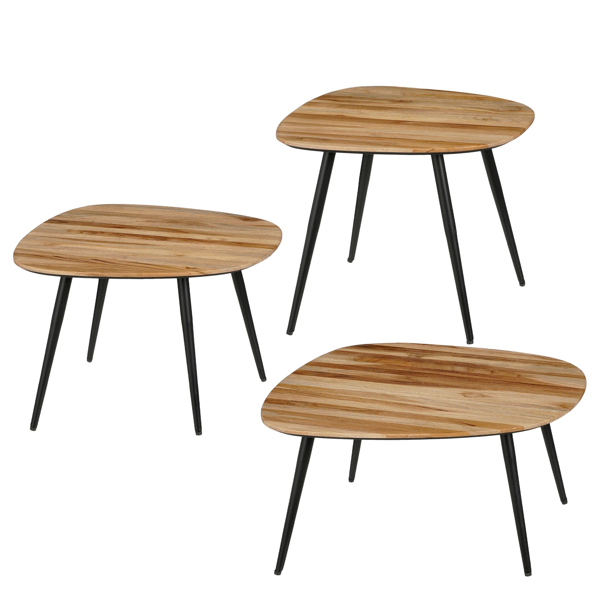 Jailey Side Table Brown Set Of 3 - L62Xw52Xh34Cm
