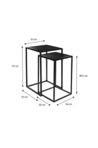Goa Table Black Set Of 2 - L35Xw35Xh55Cm