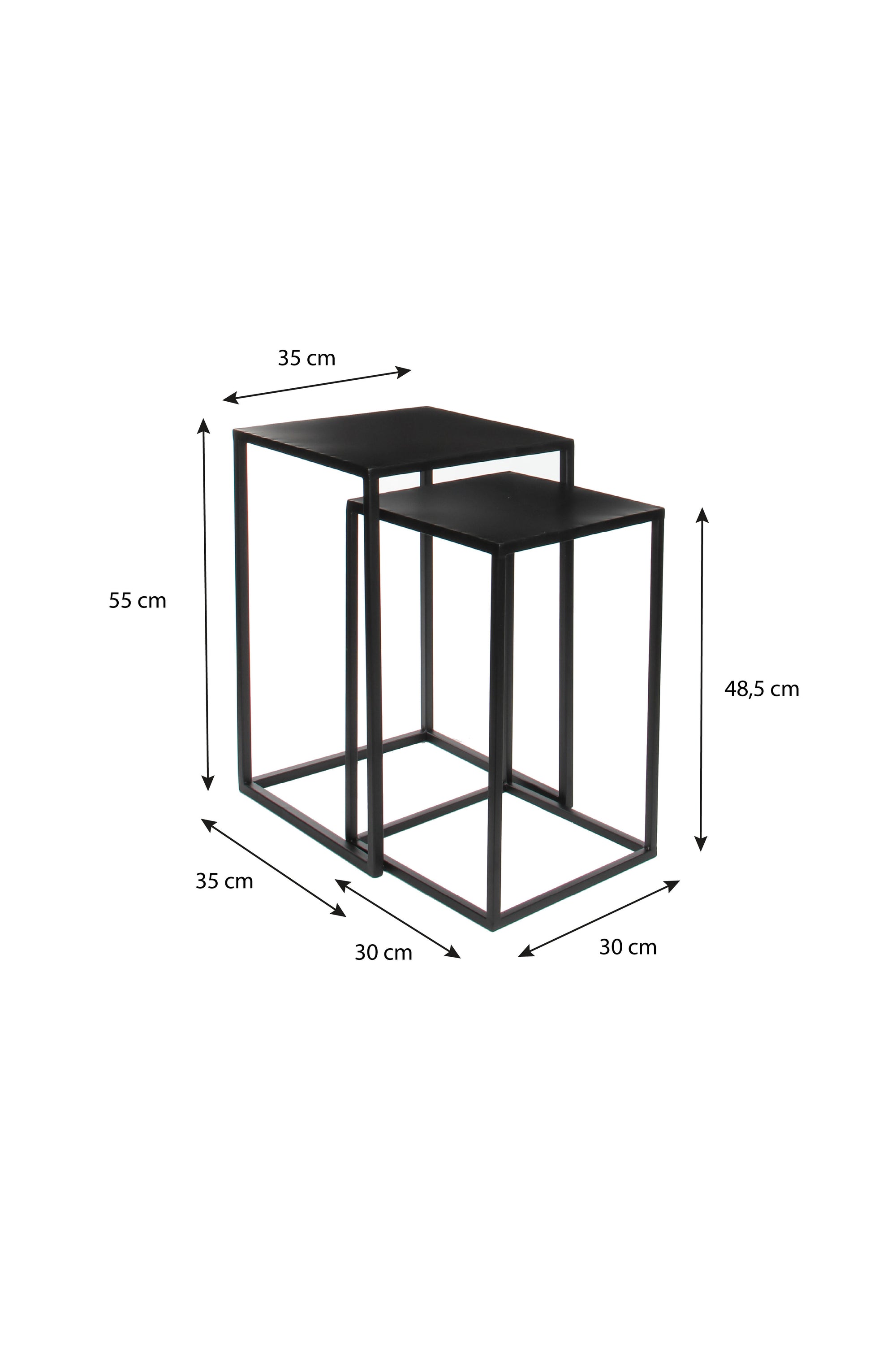 Goa Table Black Set Of 2 - L35Xw35Xh55Cm
