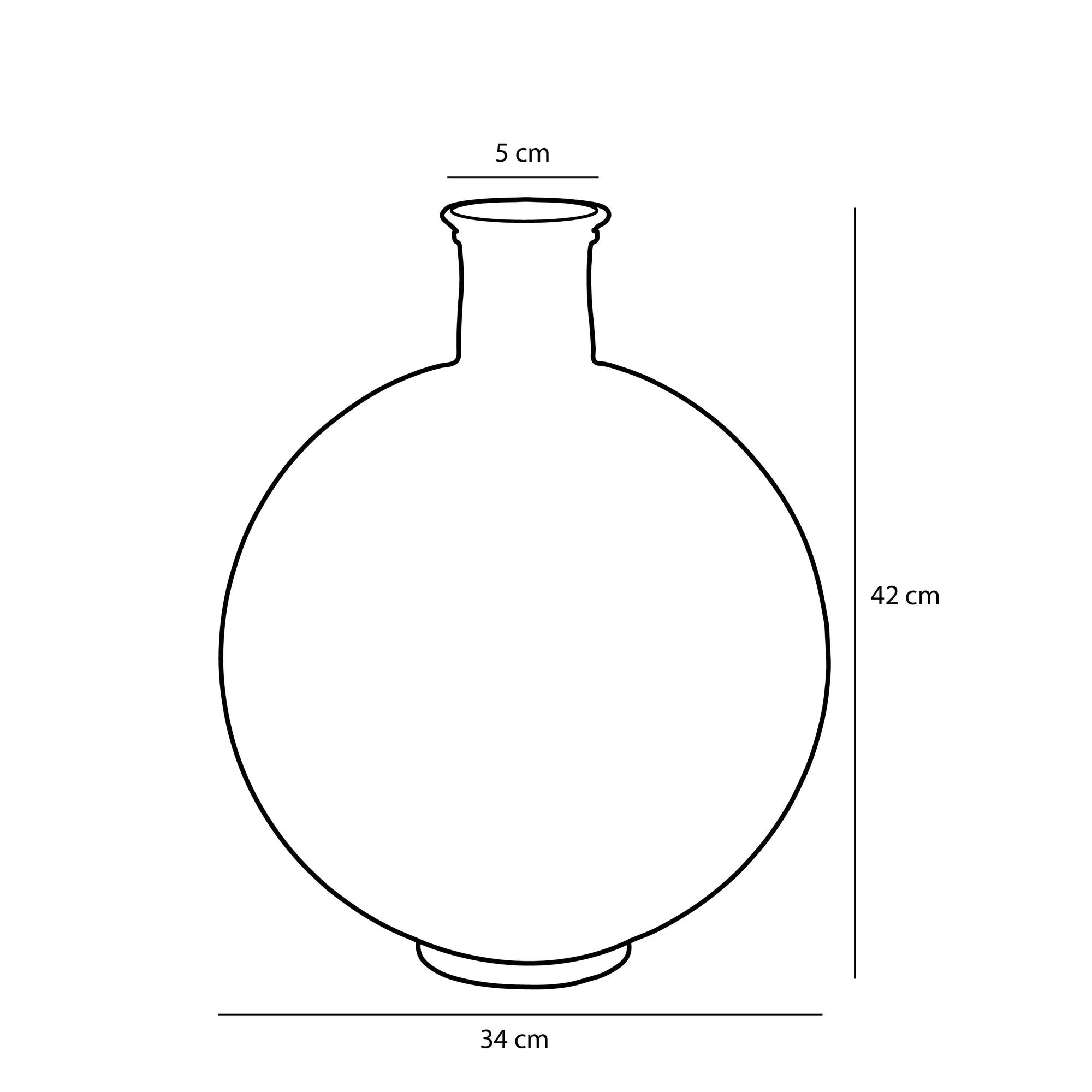 Firenza Bottle Recycled Glass Ochre - H42Xd34Cm