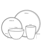 Tabo Dinnerware Set Black 16 Pieces