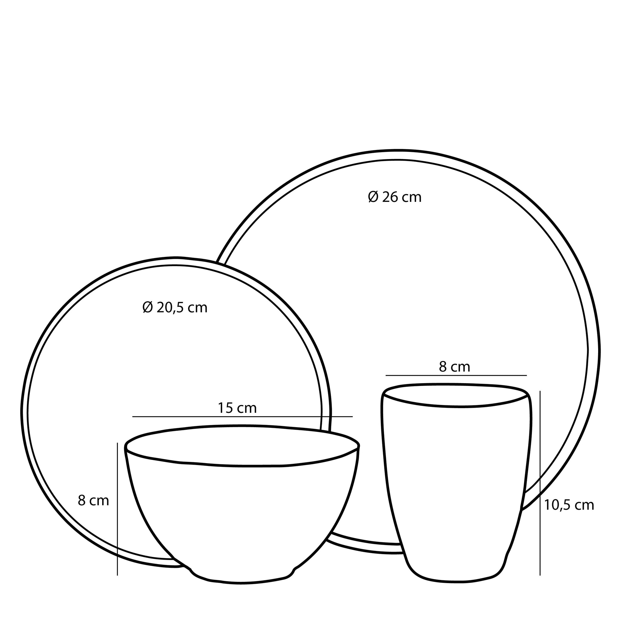 Tabo Dinnerware Set Black 16 Pieces