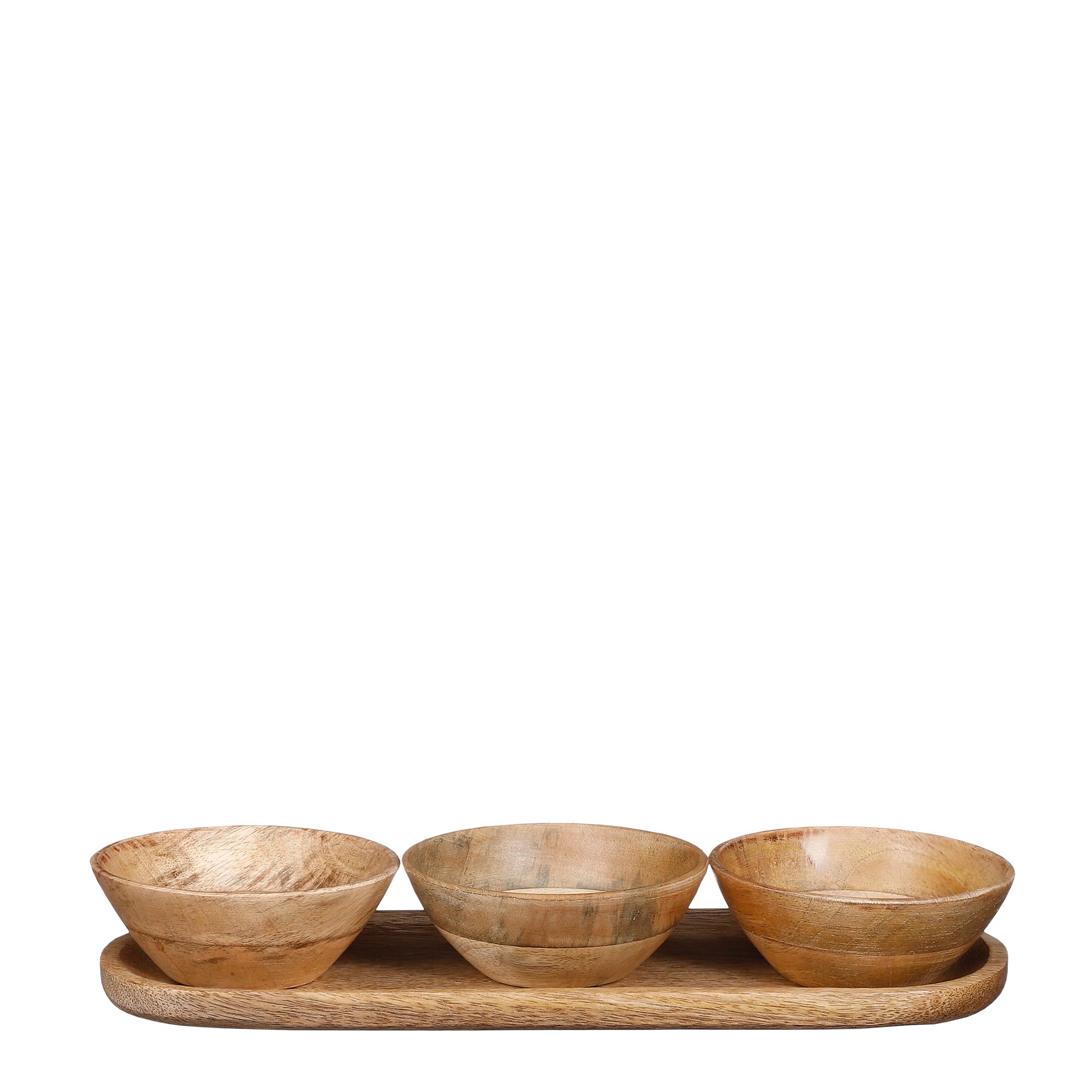 MICA DECORATIONS TOMAR SCHAALTJES MET DIENBLAD LICHTBRUIN MANGOHOUT - Tuincentrum Lopik