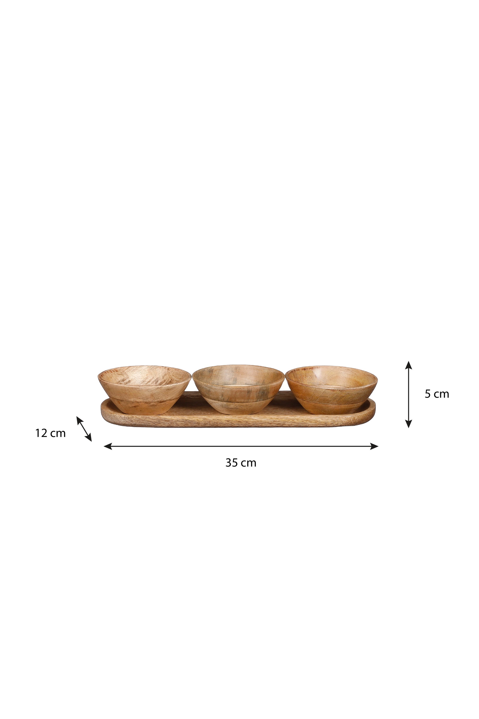 MICA DECORATIONS TOMAR SCHAALTJES MET DIENBLAD LICHTBRUIN MANGOHOUT - Tuincentrum Lopik