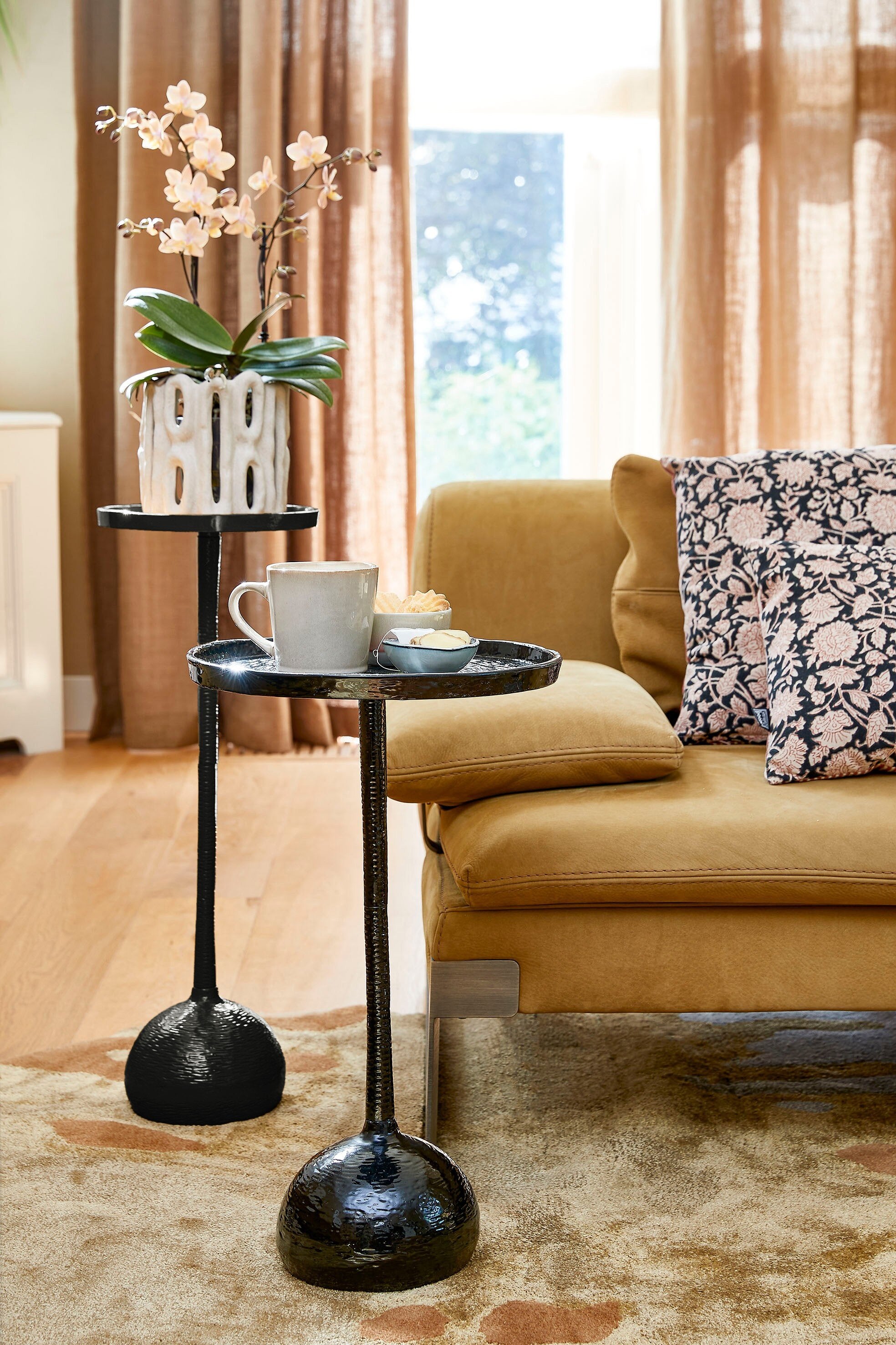 Colin Side Table Recycled Aluminium Black Fsc 100% - H68Xd24Cm