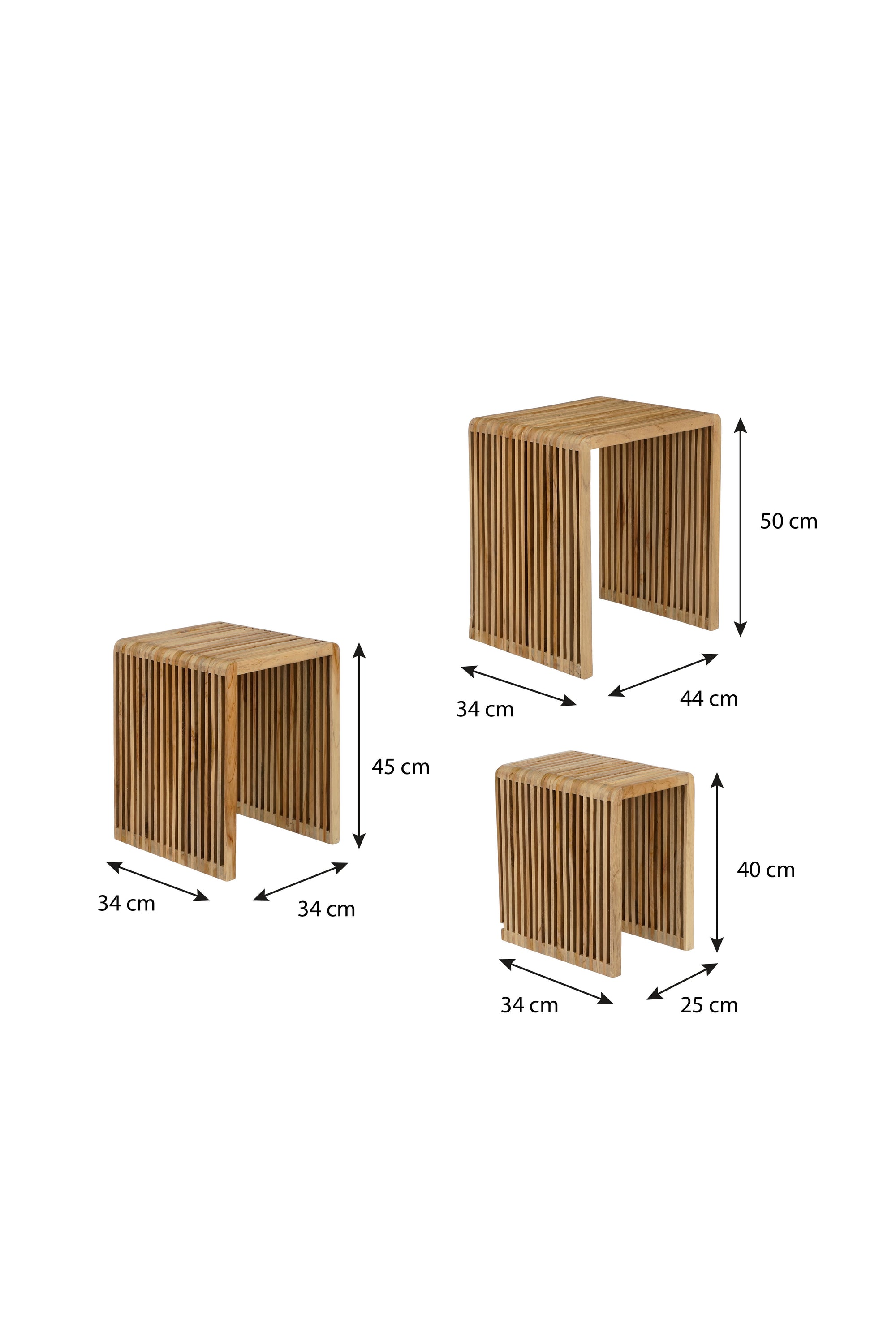 Yonker Side Table Brown Set Of 3 - L44Xw34Xh50Cm