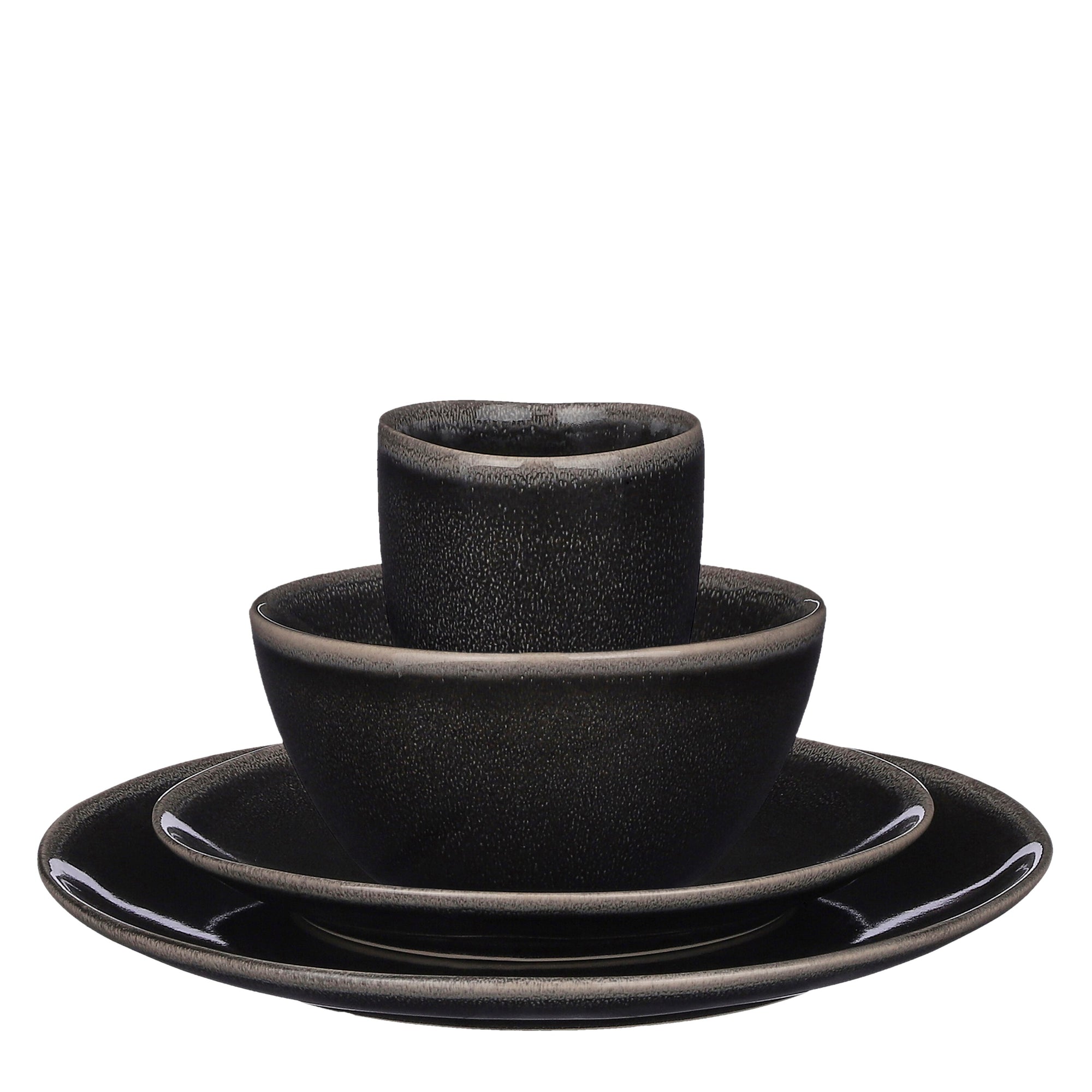 Tabo Dinnerware Set Black 16 Pieces