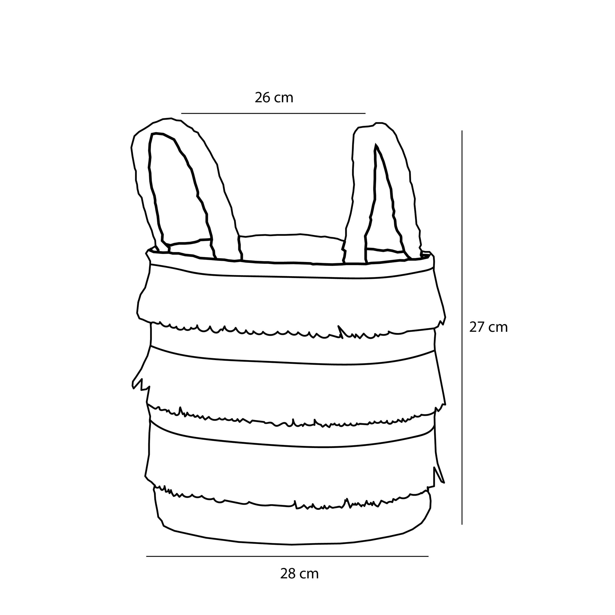Basket Round Brown Set Of 2 - H30Xd32Cm
