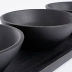 Tomar Bowl On Tray Black 4 Pieces Fsc 100% - L36Xw12Xh5Cm