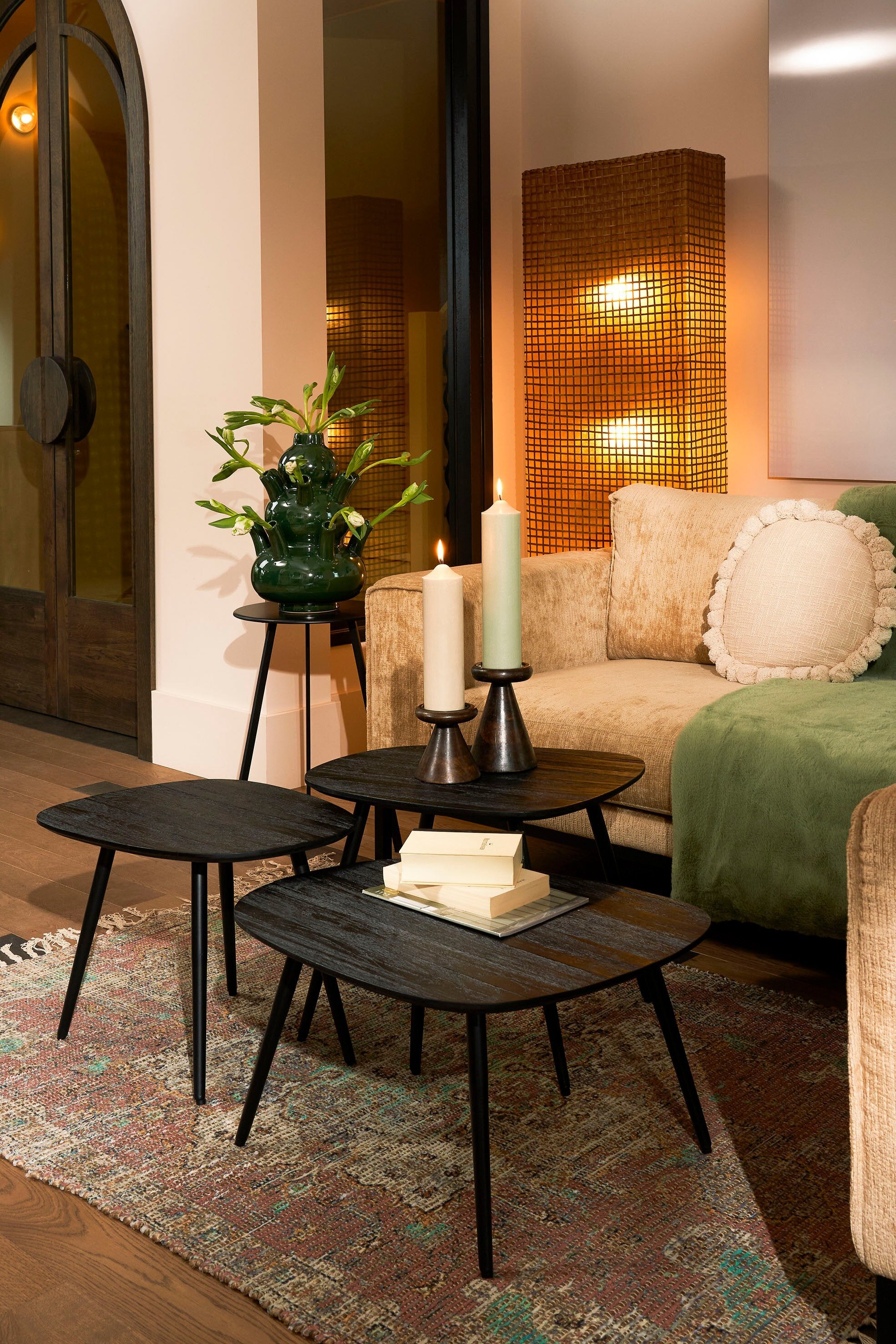 Jailey Side Table Black Set Of 3 - L62Xw52Xh34Cm