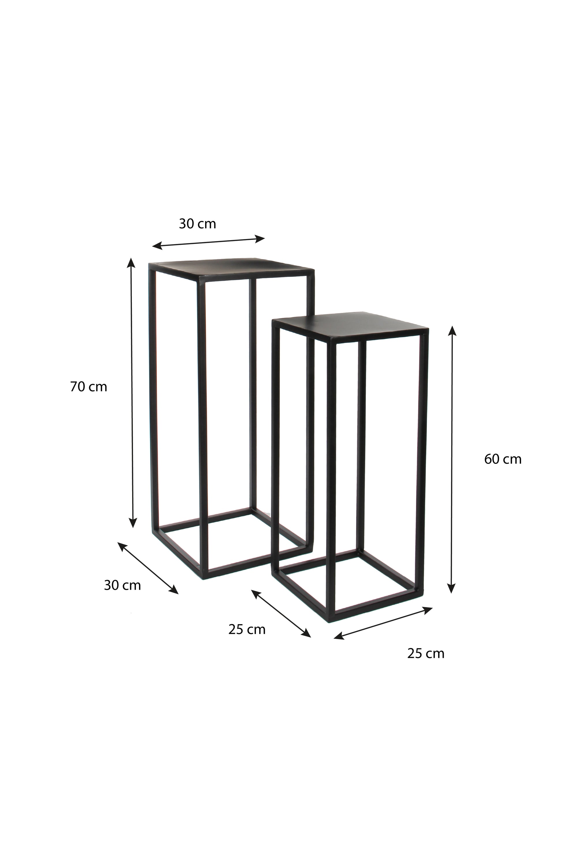 Goa Table Black Set Of 2 - L30Xw30Xh70Cm