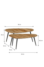 Jailey Side Table Brown Set Of 2 - L84Xw39Xh39Cm