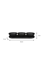 Tomar Bowl On Tray Black 4 Pieces Fsc 100% - L36Xw12Xh5Cm
