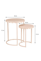 Lara Side Table L. Pink Set Of 2 - H51Xd40Cm