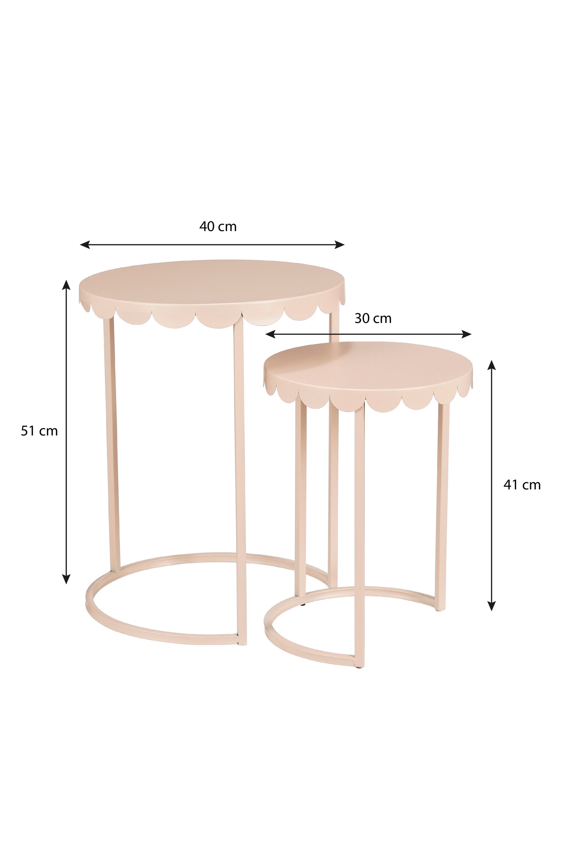 Lara Side Table L. Pink Set Of 2 - H51Xd40Cm