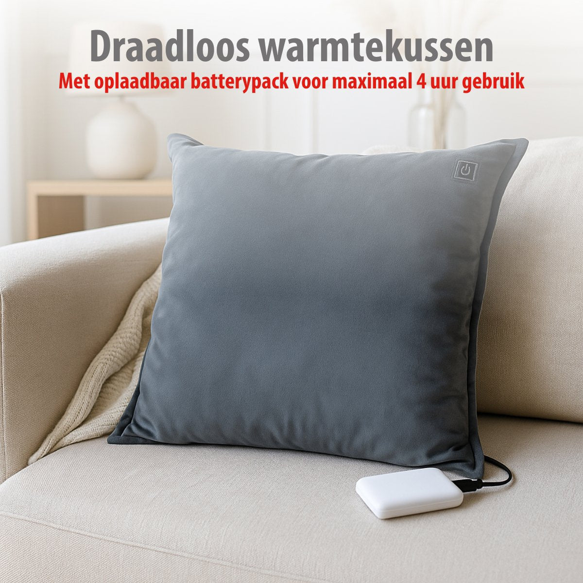 ALPINA WARMTEKUSSEN GRIJS DRAADLOOS OPLAADBAAR - Tuincentrum Lopik