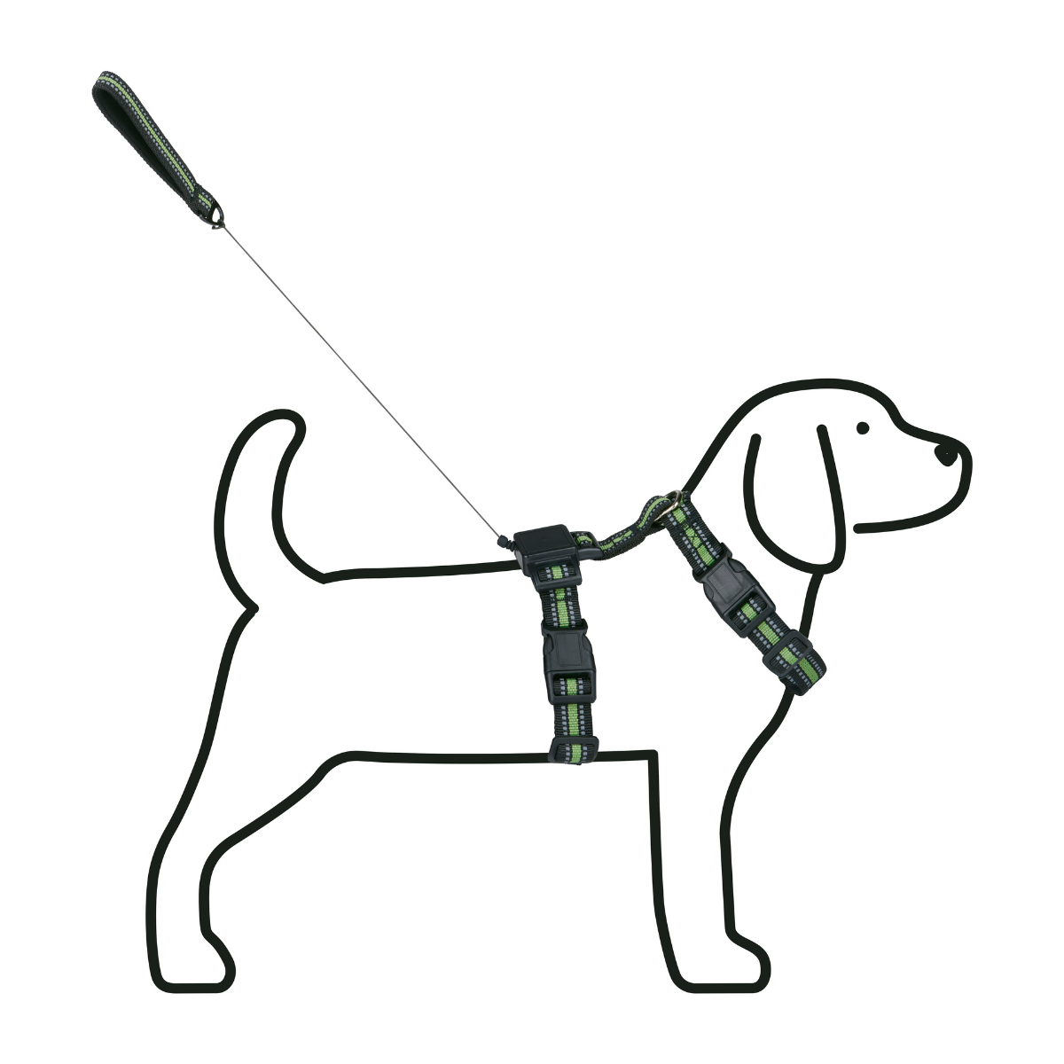 Dog Harness With Retractable Leash Size M