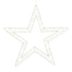 Hanging Star With Warm White Led Lighting - Ø56 Cm - Metal - White