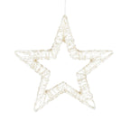 Hanging Star With Warm White Led Lighting - Ø36 Cm - Metal - White
