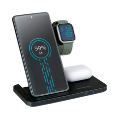 GRUNDIG 3-IN-1 DRAADLOOS OPLAADSTATION QI - SMARTPHONE/SMARTWATCH/OORTJES - Tuincentrum Lopik