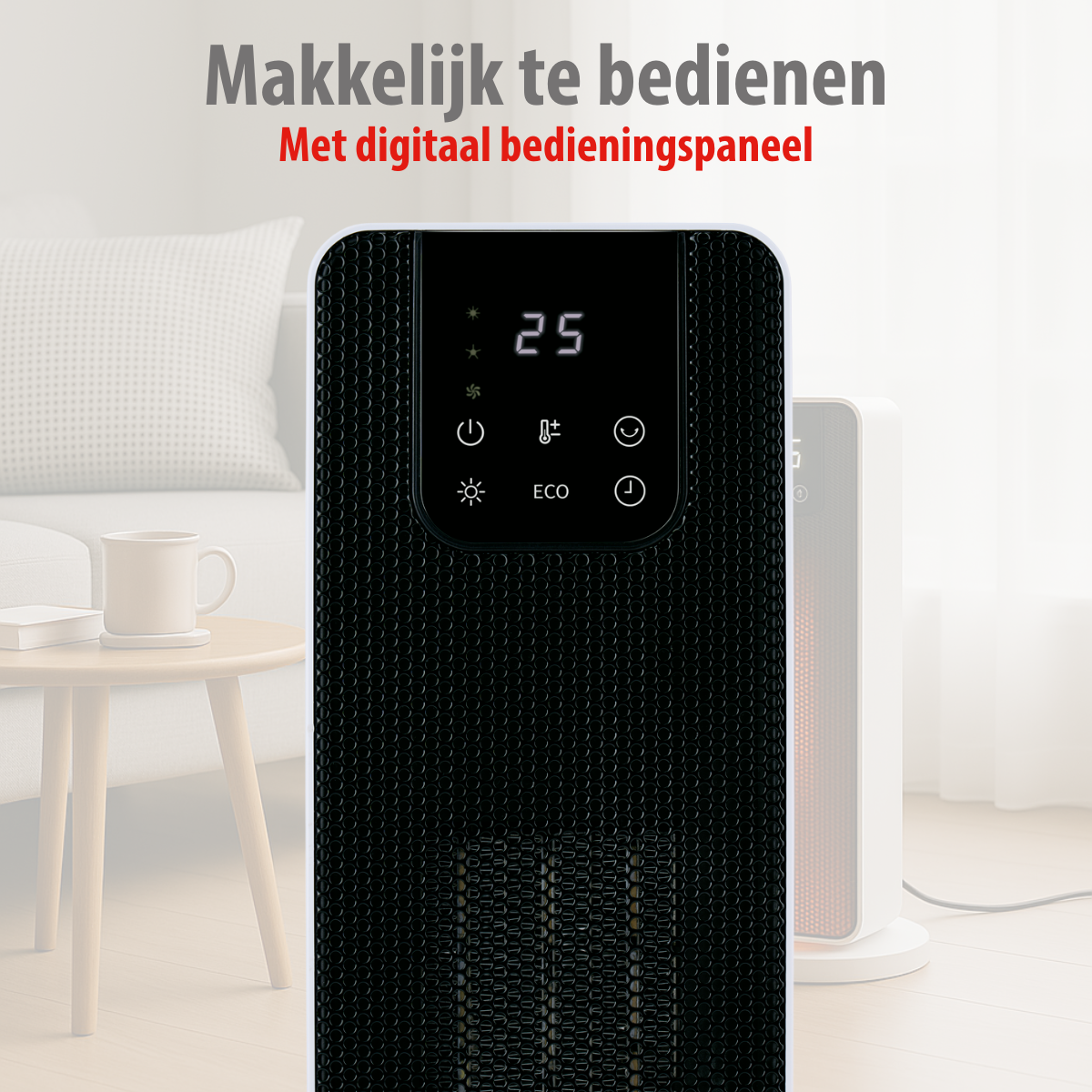 ALPINA PTC HEATER DIGITAL 800-2000W  DIGITALE KERAMISCHE VERWARMING - Tuincentrum Lopik