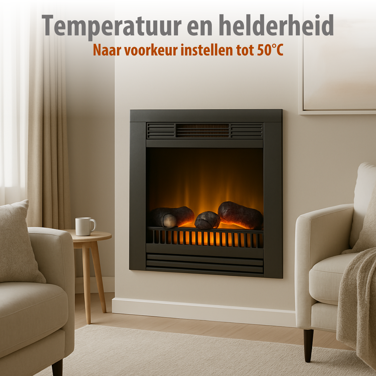 CLASSIC FIRE INBOUW SFEERHAARD CHICAGO LED MET VERWARMING EN VLAMEFFECT - Tuincentrum Lopik