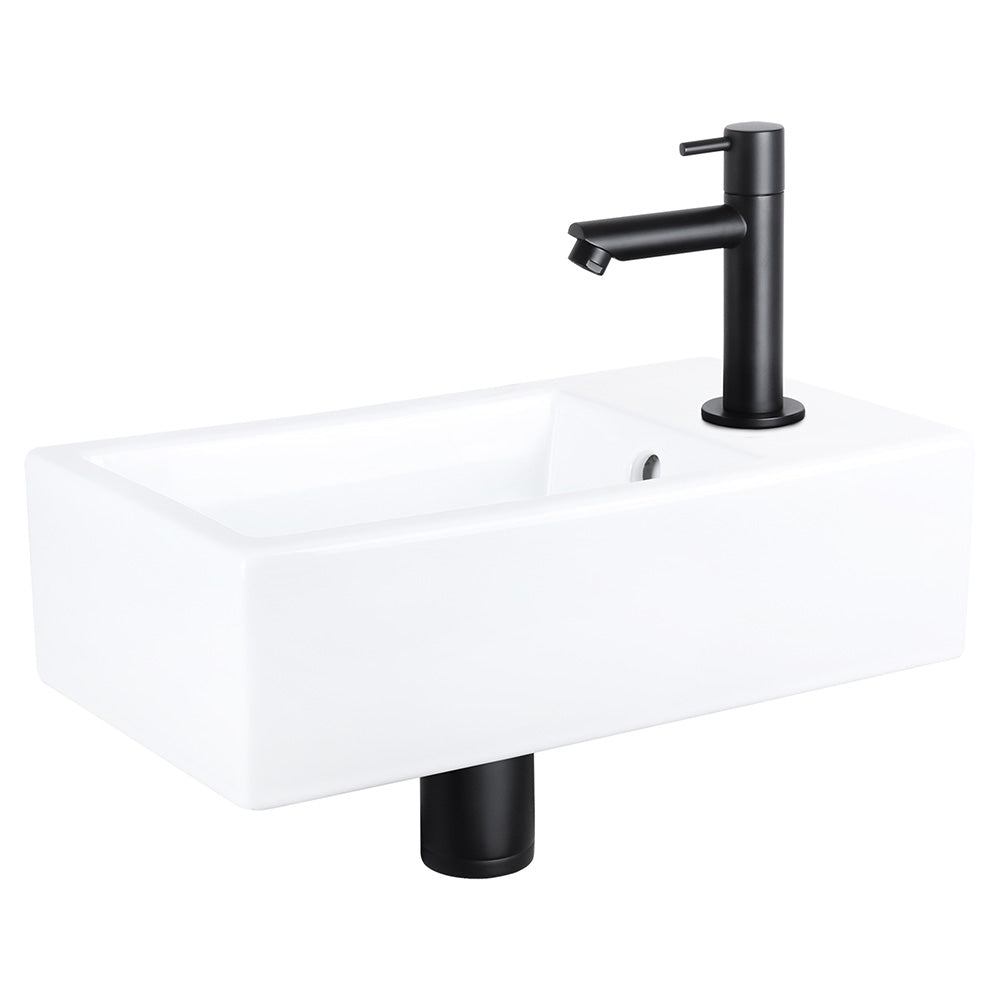DIFFERNZ FORCE FONTEINSET KERAMIEK KRAAN RECHT MAT ZWART 40X22X11.5CM - Tuincentrum Lopik