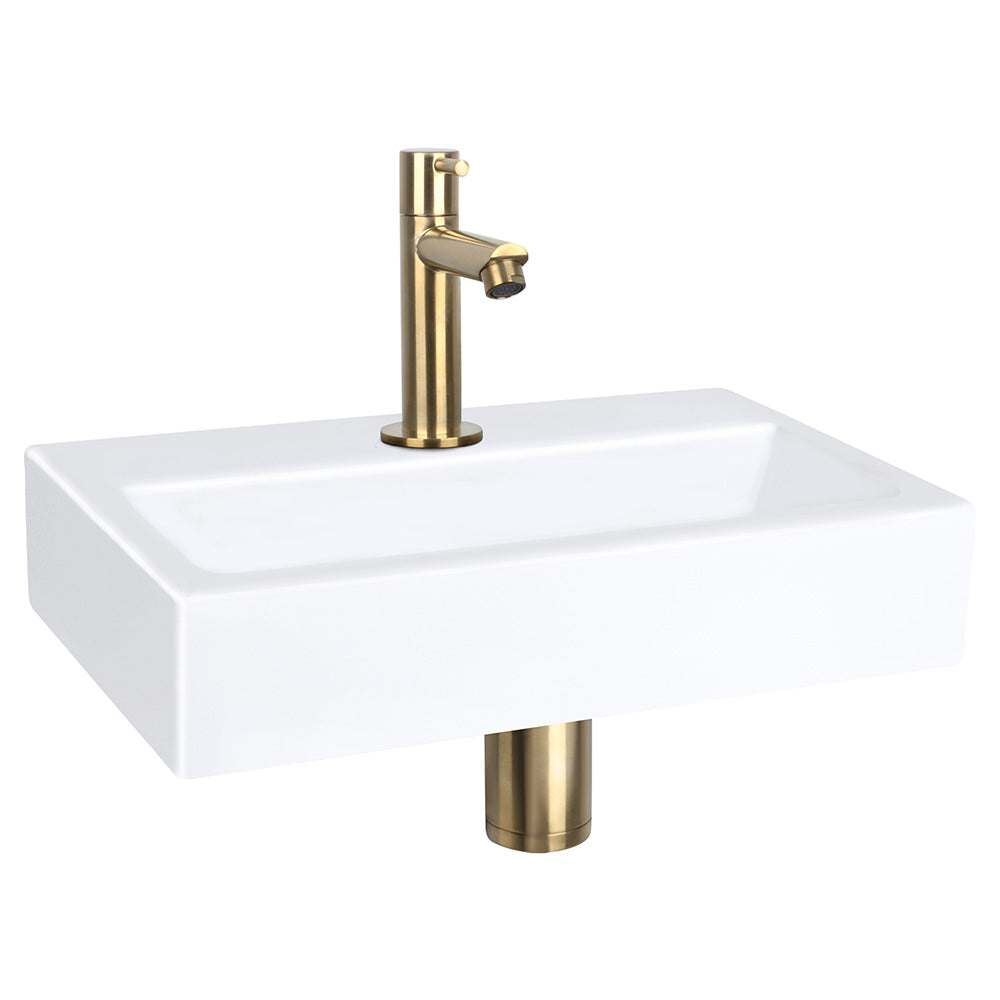DIFFERNZ FLAT FONTEINSET KERAMIEK KRAAN RECHT MAT GOUD 38X24X7CM - Tuincentrum Lopik