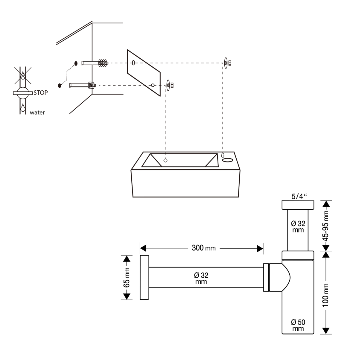 DIFFERNZ FORCE FONTEINSET KERAMIEK KRAAN RECHT MAT ZWART 40X22X11.5CM - Tuincentrum Lopik