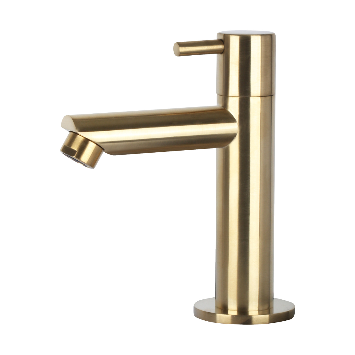 Helios Fonteinset - Keramiek Wit - Koudwaterkraan Recht Mat Goud - Kraan Rechts - Always Open Afvoerplug - 37.5 X 18.5 X 9 Cm