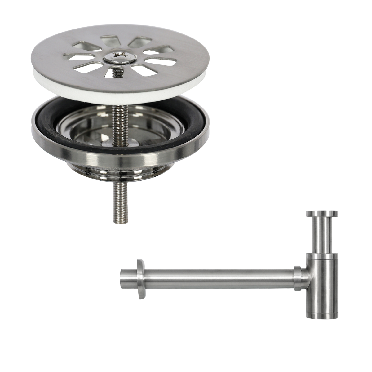 DIFFERNZ FLAT FONTEINSET KERAMIEK KRAAN RECHT MAT CHROOM 38X24X7CM - Tuincentrum Lopik
