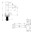 DIFFERNZ FLAT FONTEINSET BETON LICHTGRIJS KRAAN RECHT MAT ZWART 38X24X8CM - Tuincentrum Lopik