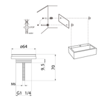 DIFFERNZ FLAT FONTEINSET BETON LICHTGRIJS KRAAN RECHT MAT ZWART 38X24X8CM - Tuincentrum Lopik