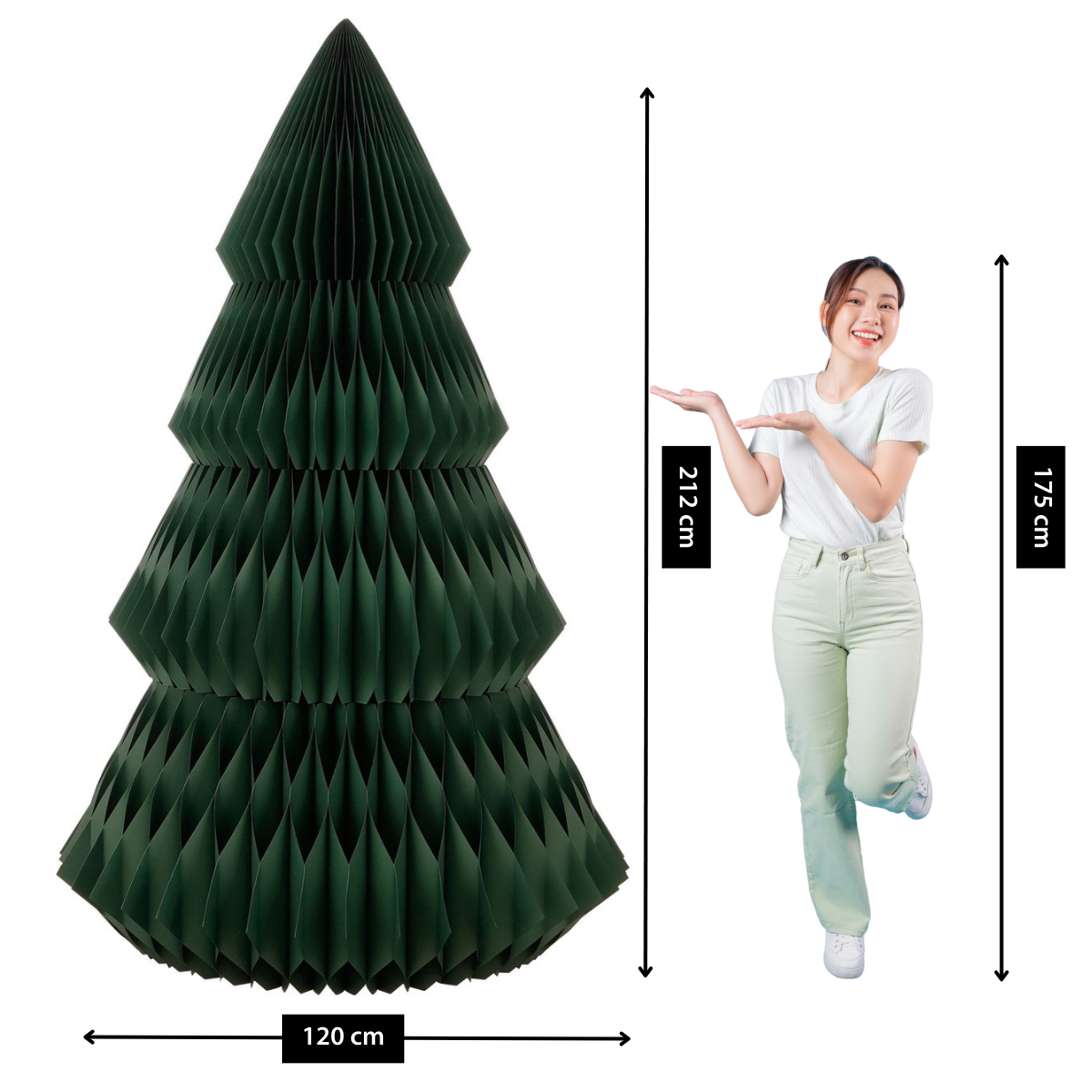 Decorative Christmas Tree - H212 X Ø120 Cm - Paper - Fsc Mix - Green